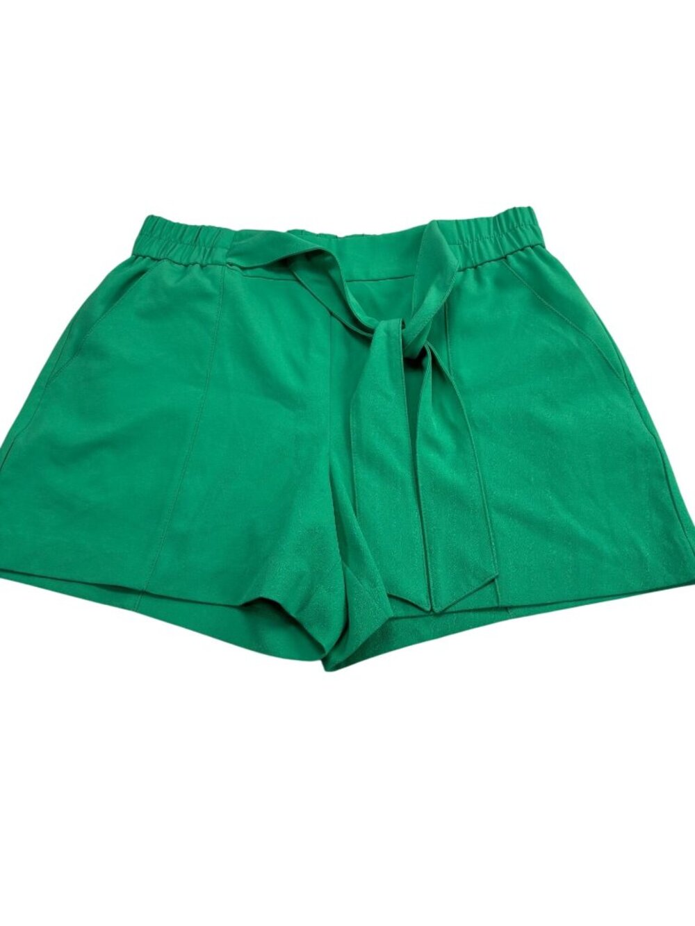 7th Avenue Design Studio Green High-Waist Tie Front Shorts Size S